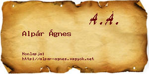 Alpár Ágnes névjegykártya